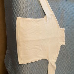 Creamy white funnel neck casual sweater